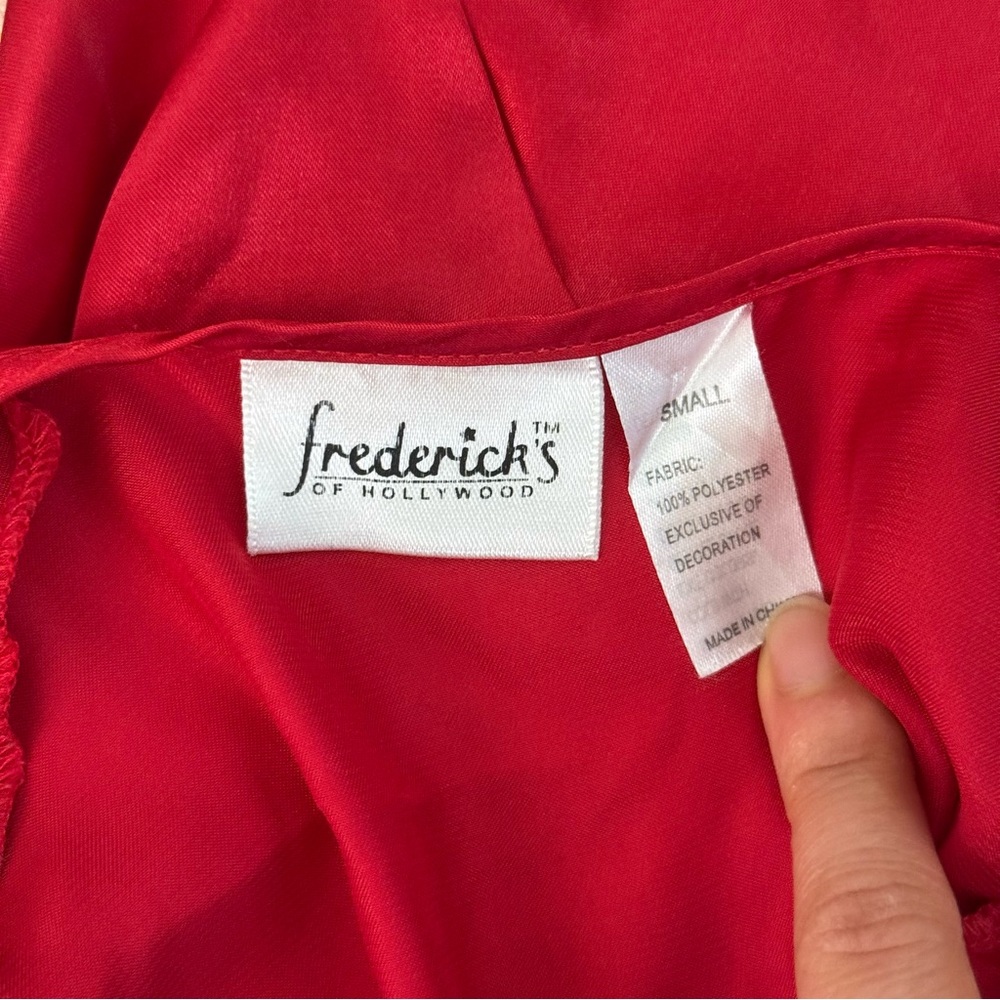 Frederick’s Elegant Red Lace Babydoll Slip Dress S - Picture 6 of 6